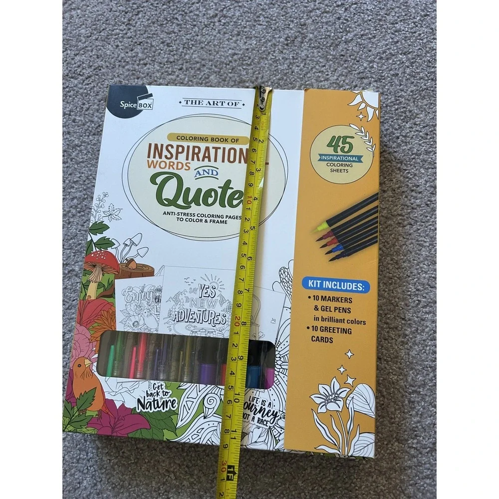 Spice Box Coloring Book Kit Unisex OS Multi New Inspirational Words and‎ Quotes
